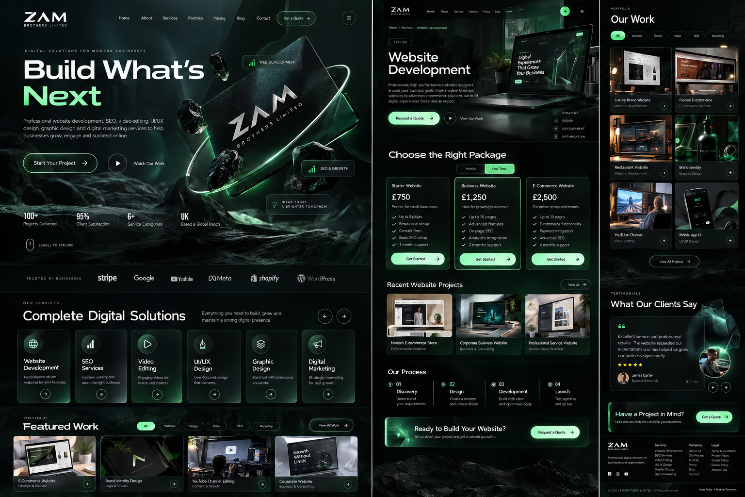ZAM premium digital experience showcase